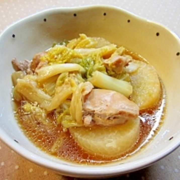 ストウブ鍋で 白菜 大根 鶏もも肉の蒸し煮 レシピ 作り方 By ダージリン 楽天レシピ